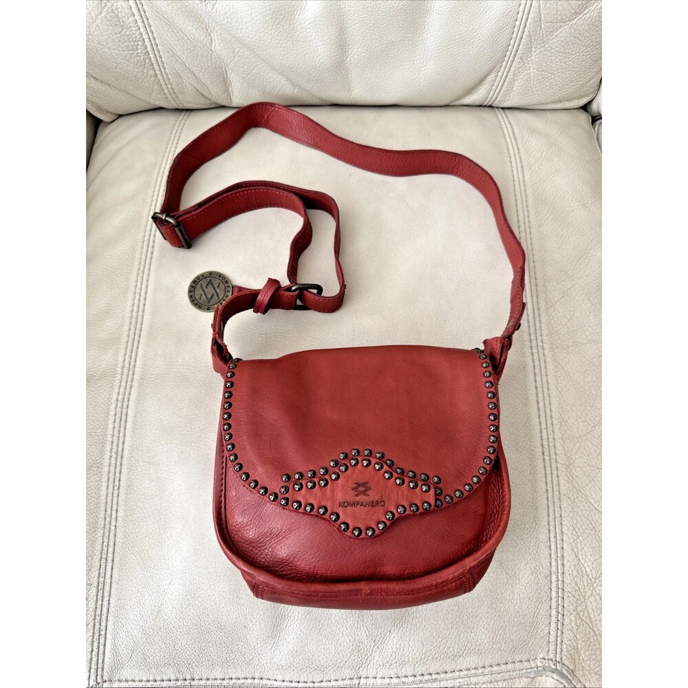 Kompanero Leather Crossbody Sling Bag Dome Rivet Small Western Cowgirl